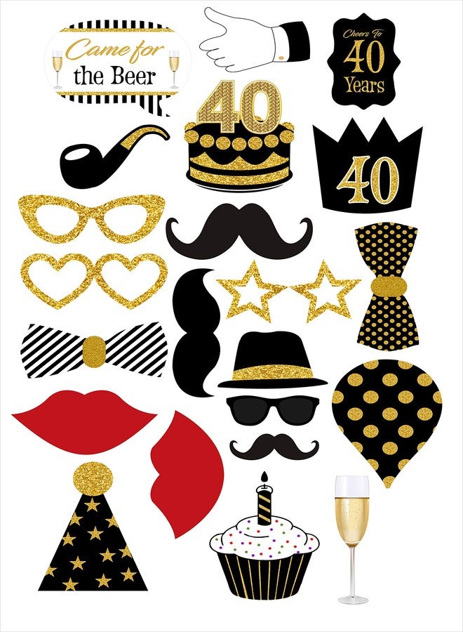 Theme My Party 40th Birthday Decoration for Men/Women 40th Party Supplies (Props - Pack of 20) - Image 1